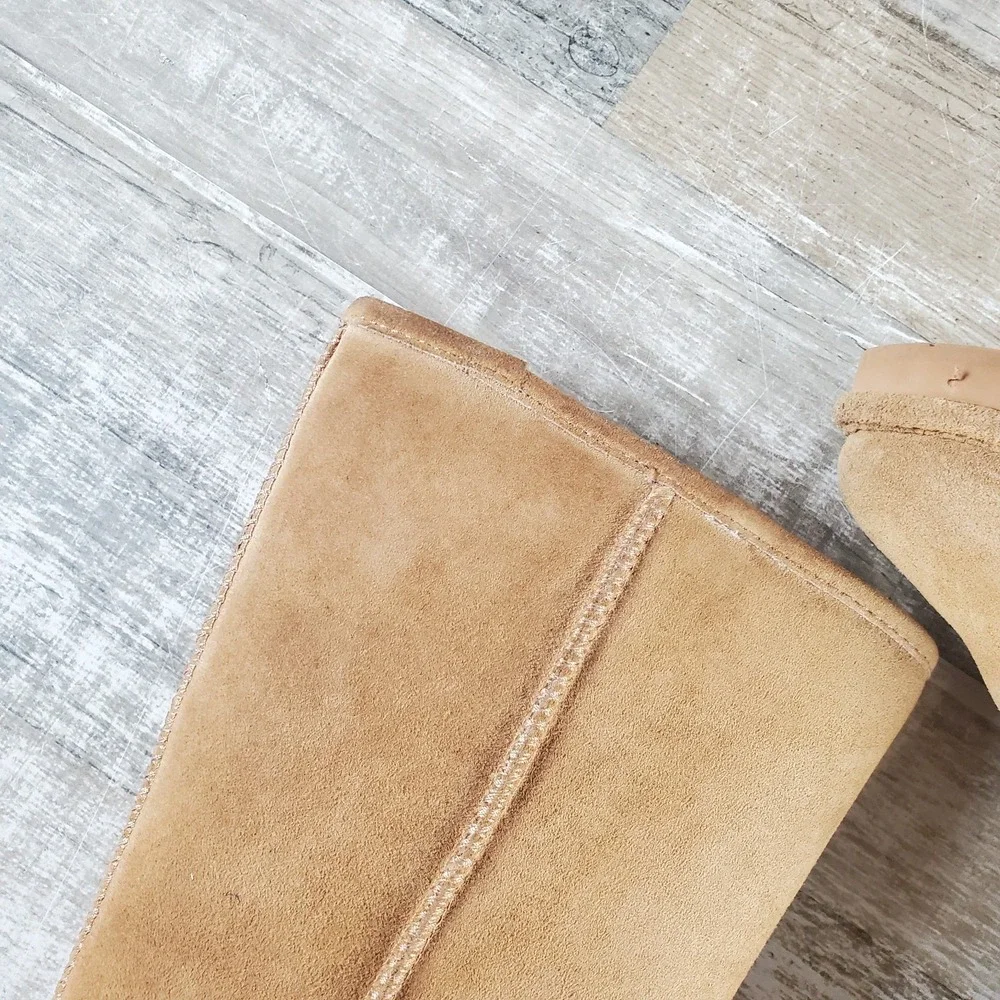 Bearpaw Elle Tall Hickory Womens Mid-Calf Boots Sz 7 Iced‎ Coffee Suede Slip On